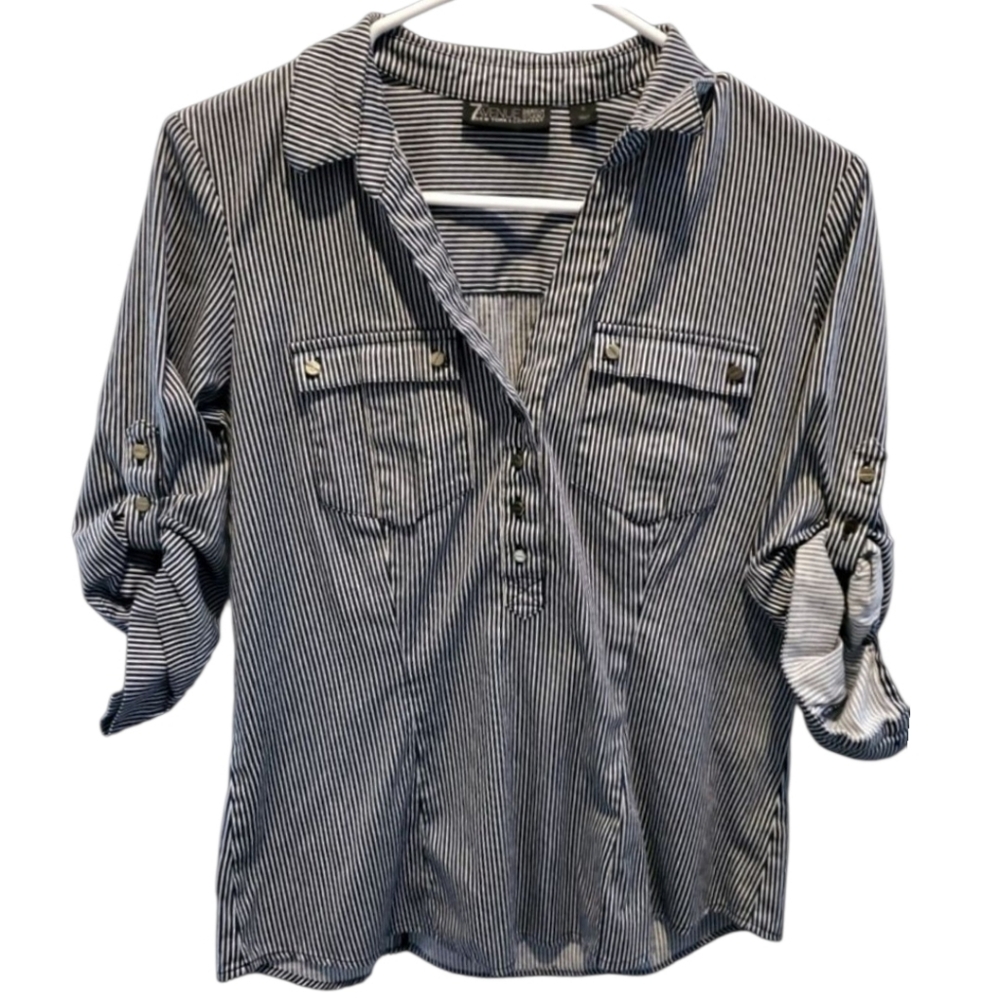 Womens 7th Avenue New York & Company Button Down Blouse SZ S